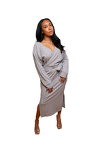 Load image into Gallery viewer, Ribbed Wrap Dress